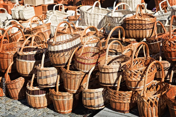 Fototapeta wicker baskets on the fair