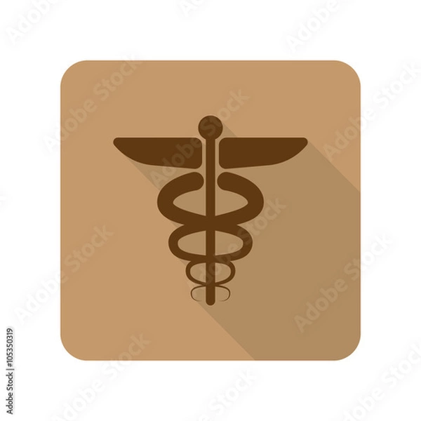 Fototapeta Flat style Medical Symbol web app icon on light brown background