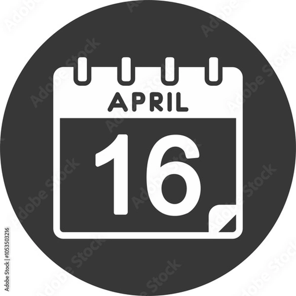 Fototapeta 16 April Vector Icon Design