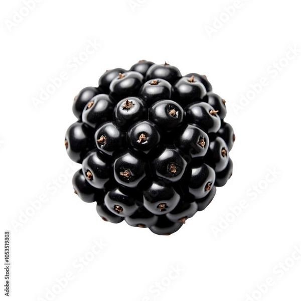 Obraz Ultra-realistic UHD photo of blackberry fool isolated on a transparent background, featuring a top-down view with clear contours and lifelike details for an inviting presentation.  