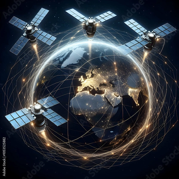 Obraz Satellite parallel running Starling