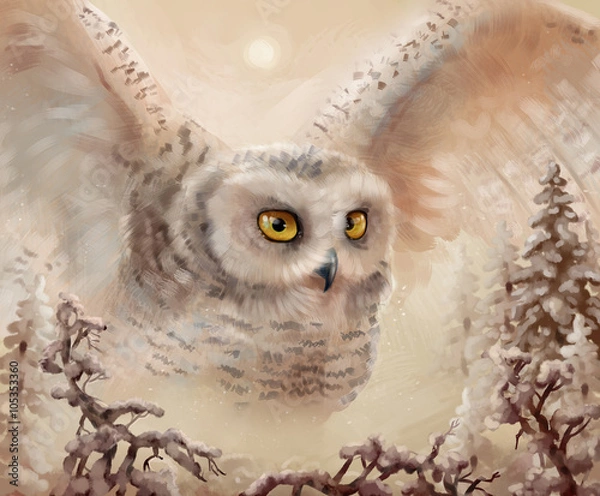 Obraz sowa polarna