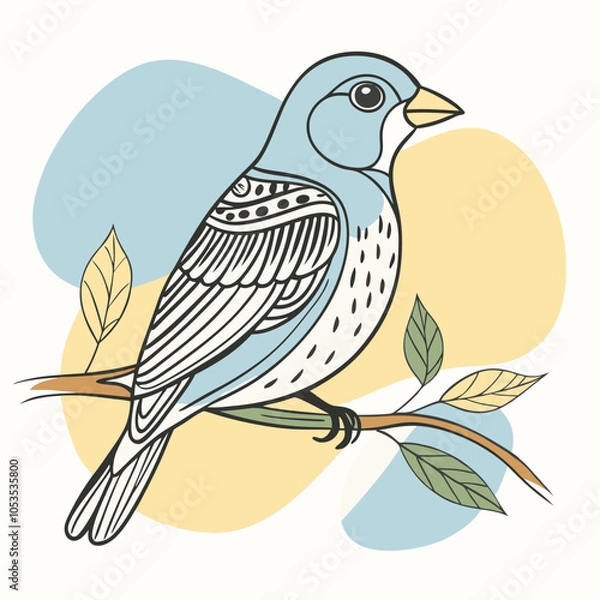 Obraz Pinch Bird Colourful Vector