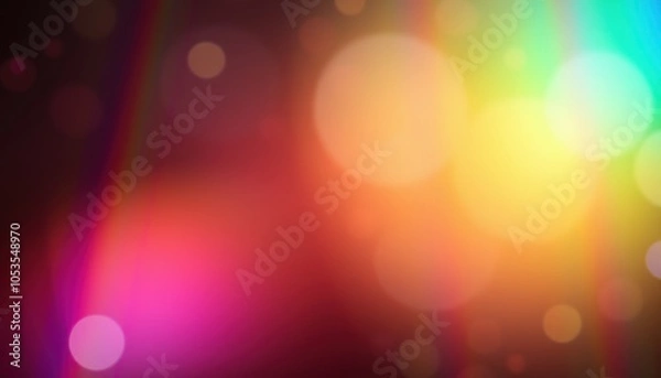 Obraz Rainbow light refractions overlay with soft yet vibrant colors scattered across the image, creating a dreamy, abstract light effect.