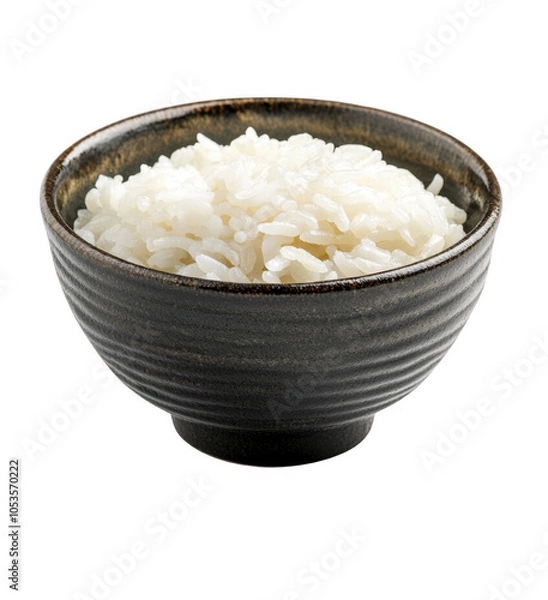 Fototapeta A bowl of rice on a transparent background.