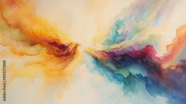Fototapeta Colorful watercolor art. Generative AI