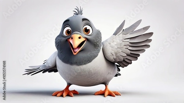 Fototapeta Pigeon isolated on a white background