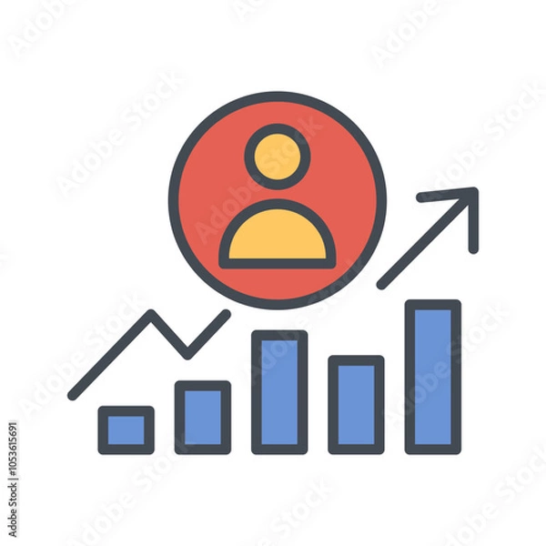 Fototapeta Career Growth Vector Icon
