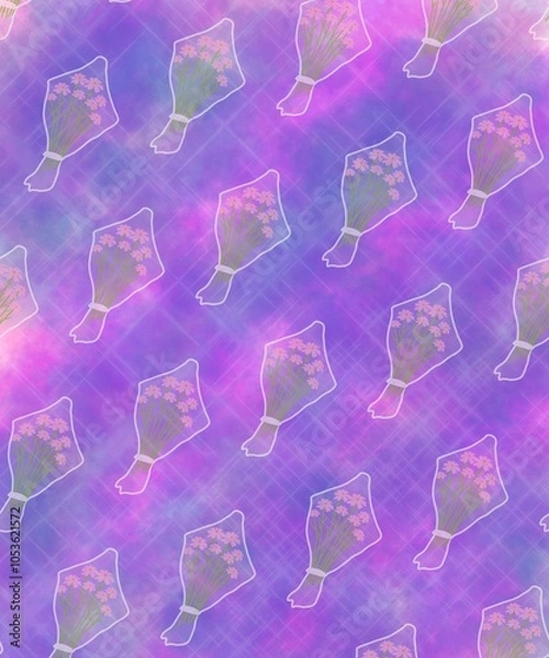 Fototapeta Colorful floral pattern background