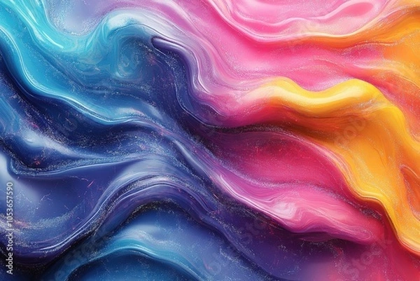 Fototapeta Abstract colorful liquid paint swirl background.