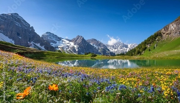 Fototapeta meadow with flowers