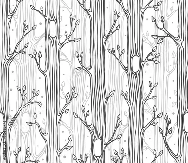 Fototapeta Seamless pattern with trees