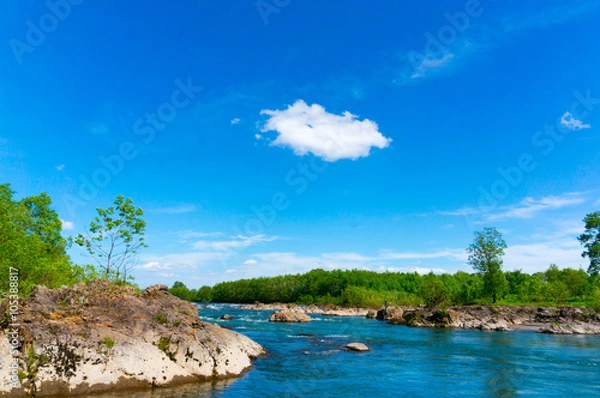 Obraz 石狩川と雲(石狩川百景)
