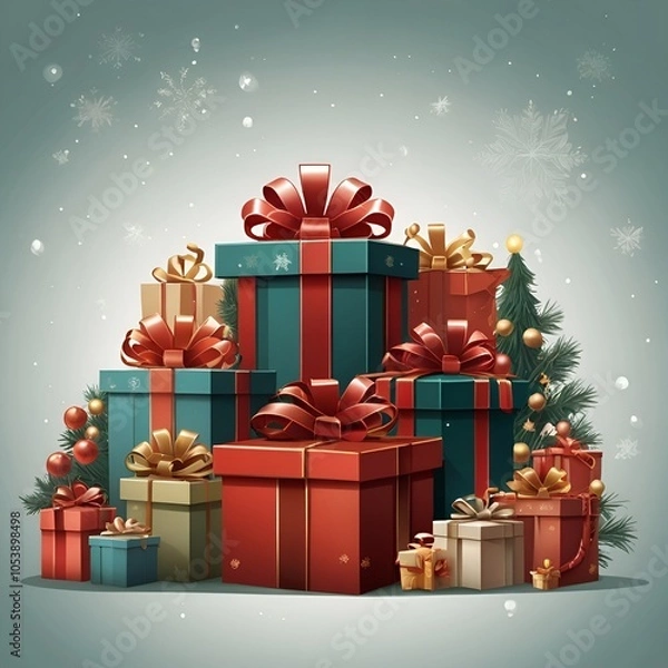 Fototapeta christmas gift boxes