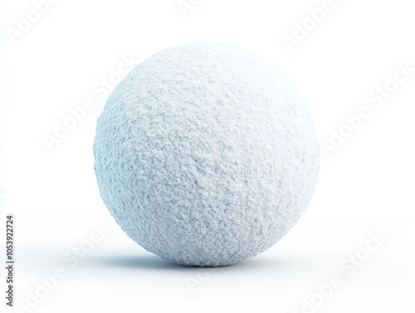 Obraz White fluffy sphere, white isolate background.