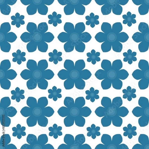 Obraz seamless pattern with  blue flowers