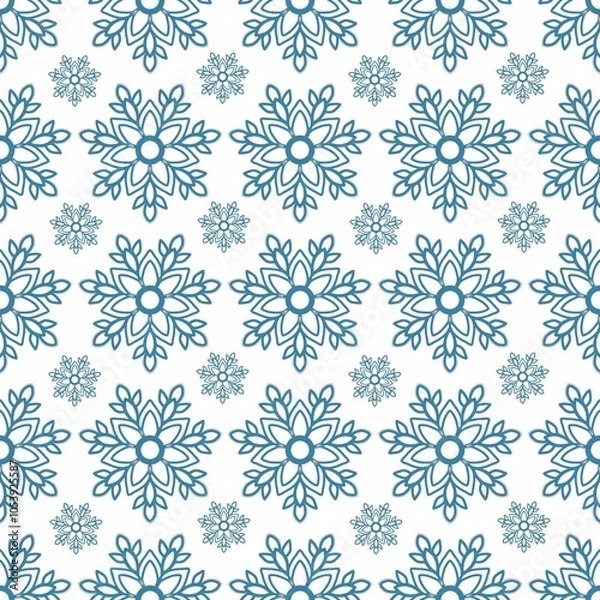 Obraz seamless pattern with  blue snowflakes