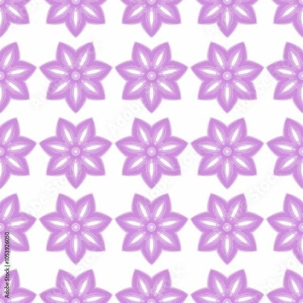 Obraz Abstract pink flower seamless pattern on white  background