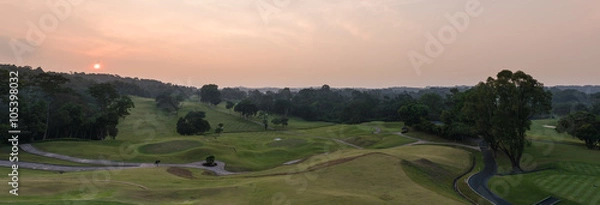 Obraz Sunset at golf course