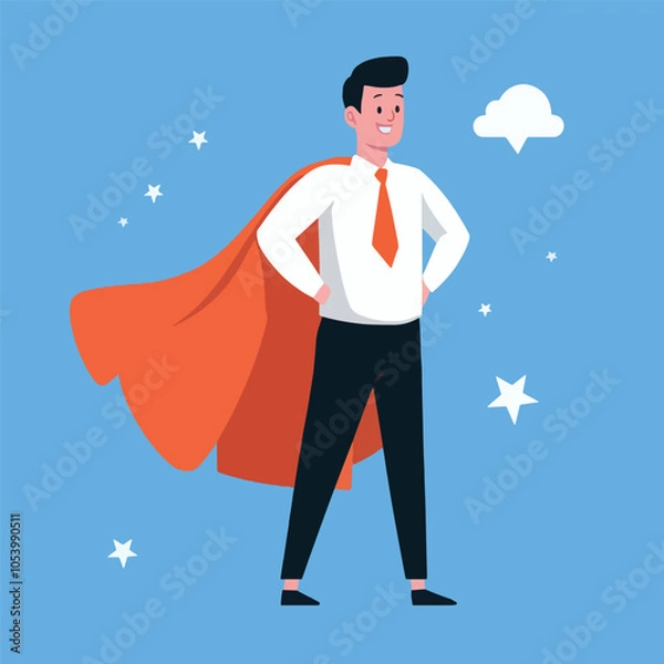 Fototapeta A dad posing as a superdad