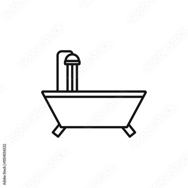 Fototapeta Bathroom icon outline collection or set in black and white