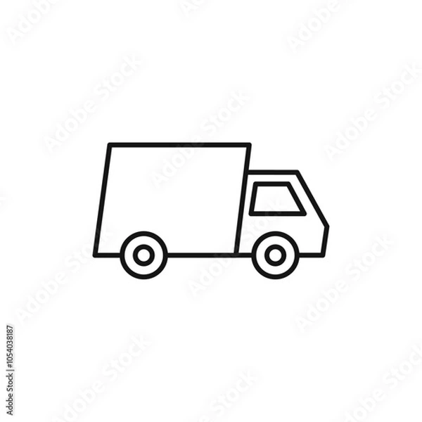 Obraz Delivery Van icon outline collection or set in black and white