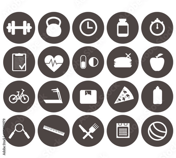 Obraz Fitness icons. Vector