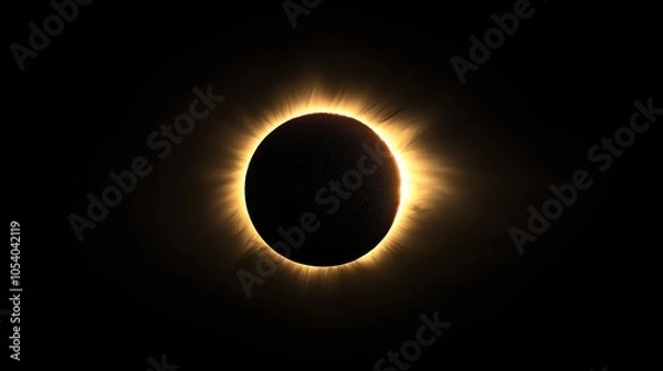 Obraz Dramatic Solar Eclipse Over Black Sky