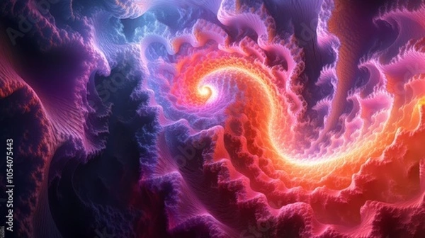 Fototapeta A colorful spiral with a red and blue swirl