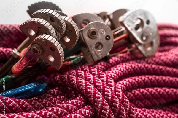 Obraz Winded climbing rope with cam.