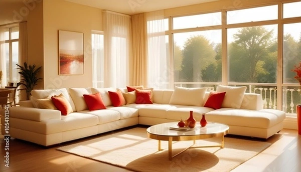 Fototapeta Photo interior modern design room 3d design