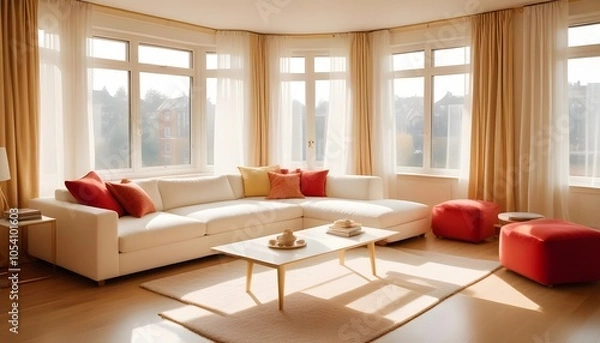 Fototapeta Photo interior modern design room 3d design