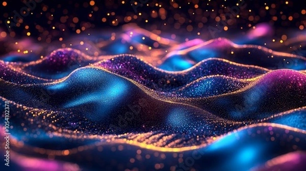 Fototapeta Stylized digital sandbox, vibrant colors, immersive textures, interactive elements, creative design, engaging virtual environment, imaginative play space