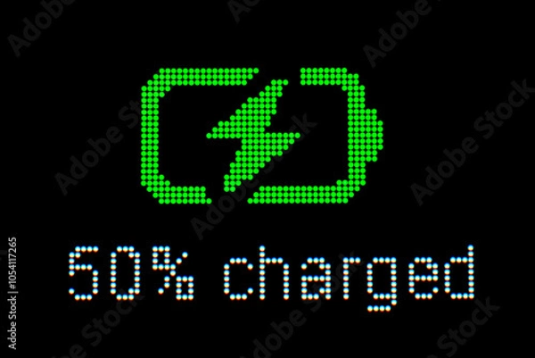 Fototapeta LED Matrix Display Icon - Technology, Battery Charge