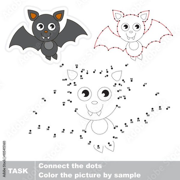 Obraz Vampire Bat. Vector numbers game.
