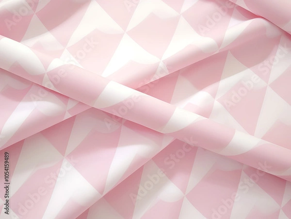Fototapeta Pink and White Geometric Patterned Fabric