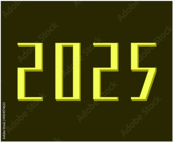 Obraz 2025 Happy New Year Design Number Vector Abstract Symbol Illustration