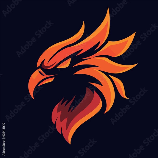Obraz Phoenix head mascot logo vector illustration