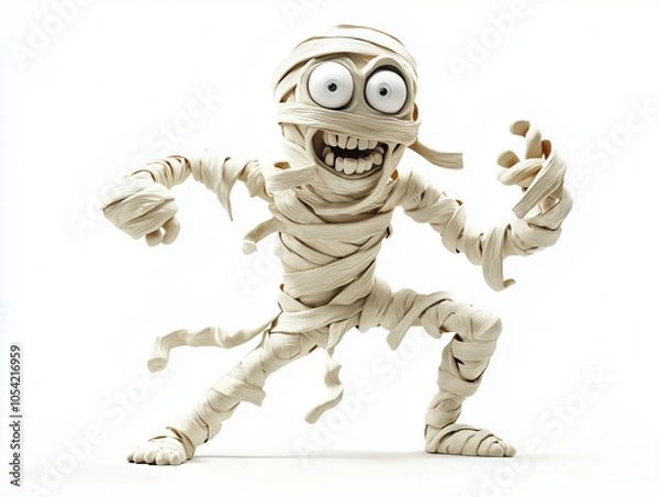 Obraz Cartoon Mummy Character with Fun Expression
