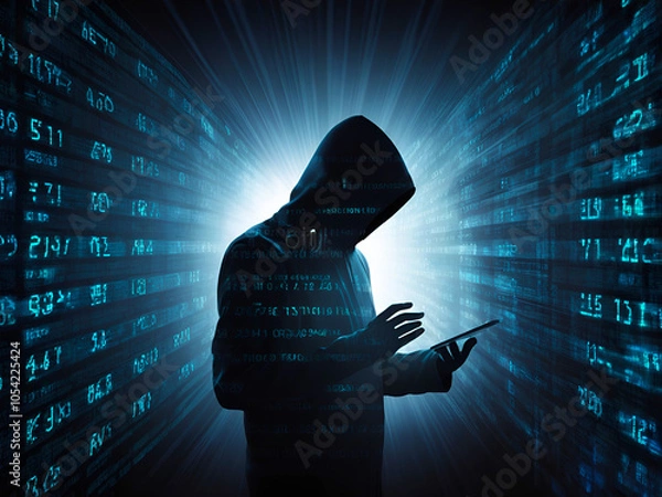 Fototapeta concept of digital data security hacker with code