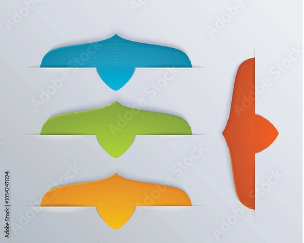 Obraz Infographic tag template with paper sheets for web design