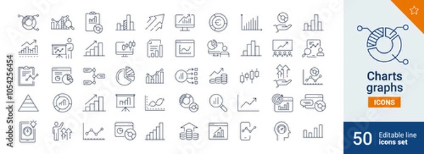 Fototapeta Charts icons Pixel perfect. solution, infographics, finance, ...	
