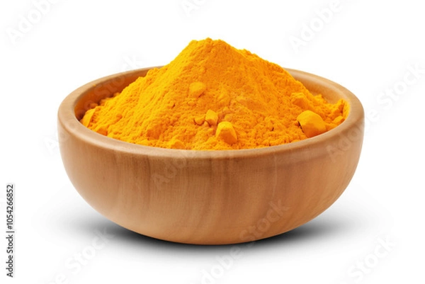 Fototapeta Turmeric powder isolated on transparent background, PNG