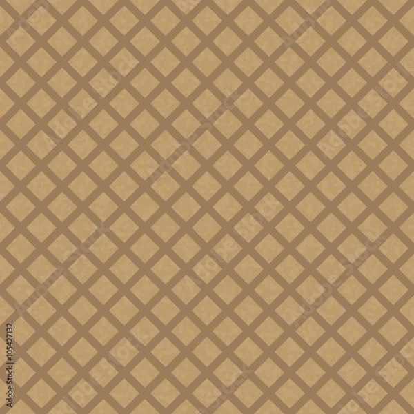 Fototapeta Kraft recycled paper texture vector. Seamless craftpaper with fence subtle pattern overlay. Handmade designer brown paper.