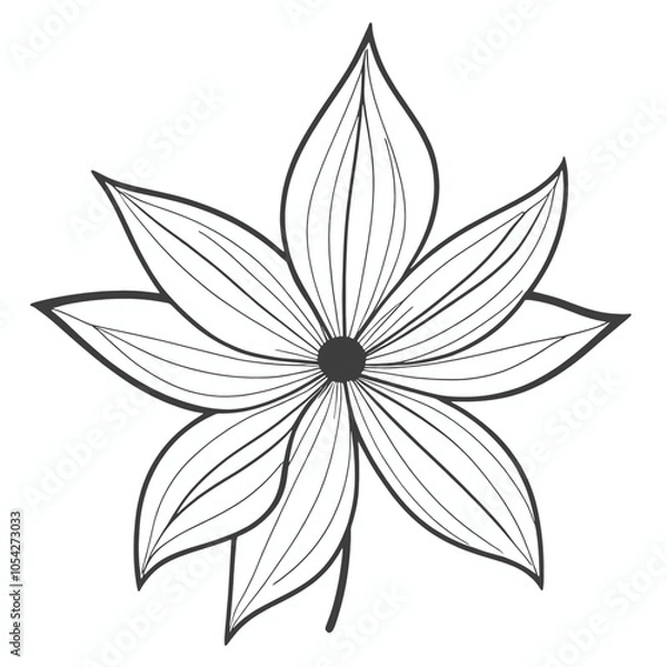Fototapeta a black and white line drawing of a flower, line art vector
