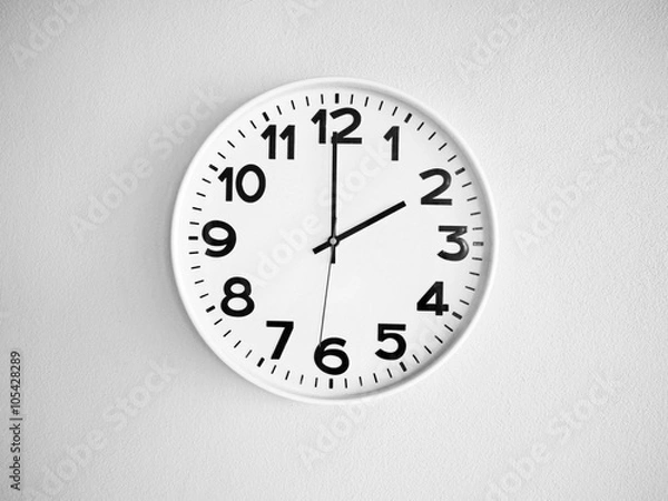 Fototapeta Monochrome clock on the wall for background