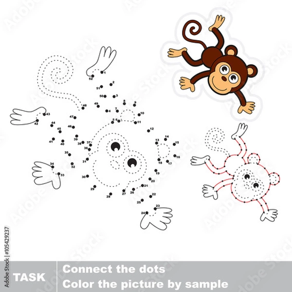 Fototapeta Monkey . Vector numbers game.