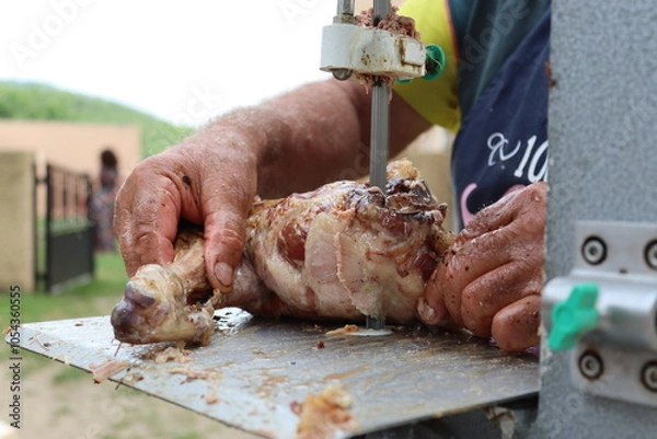 Fototapeta découpe de viande mechoui