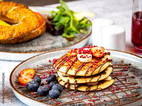 Obraz pancakes with blueberries
