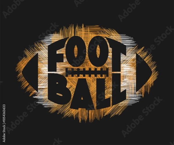 Obraz American footbal typography graphics. Concept in grunge style for print production. T-shirt fashion Design.